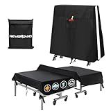 Ping Pong Table Cover Outdoor Waterproof, Table Tennis Cover Indoor & Outdoor Fits Universal 9x5 FT Tables Folding & Flat Tables with Paddles Organize Bag, 600D Oxford Fabric