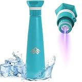 Smart Self-Cleaning Water Bottle 17oz Artic Stainless Steel Insulated LED Light Water Bottle with Activated-Carbon Module, USB-C Rechargeable BPA-Free Purifying Bottles for Travel, Gym & Office