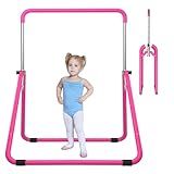 DOBESTS Gymnastics Bar, Adjustable Height Gymnastic Horizontal Bars, Kids Folding Expandable Gymnastic Training Kip Bar, Gymnastics Training Equipment for Home Gym Indoor Garden Outdoor