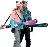 Volk Ski Strap and Pole Carrier - 2 Sets per Pack - Skiing Accessory for Easy Transportation of Your Ski Gear - Feel Comfortable Walking to and From the Mountain - Adjustable Size
