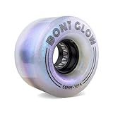 Bont Glow Light Up LED INDOOR Roller Skate Wheels – 58x32mm 101A | Pack of 4 | For Jam, Shuffle and Rhythm Skating (Angelic Aqua)