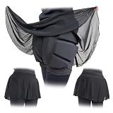 SKATING SPIRIT Padded Skating Shorts Protective Crash Pants Built-in Mash Skirt Covering Tailbone Hip Butt Pad (L)