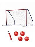 A11N Sports Floating Water Polo Goal Set – Large 4.7ft x 3.1ft Pool Net with 4 Balls – Fun Summer Backyard & Pool Game - Blue & Red