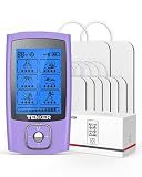 TENKER 24 Modes TENS Unit Muscle Stimulator for Pain Relief, Rechargeable TENS Machine, Drug-Free Pain Relief for Shoulder, Back, Sciatica, Muscle, Physical Therapy, 8pcs 2" and 2"x4" Electrode Pads