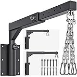Dolibest Wall Mount Heavy Bag Hanger with 4 Chains, Heavy Duty 360° Swivel Punching Bag Hanger Stand, Adjustable Boxing Hanger for Home Gym Indoor Outdoor (800 LB Capacity)