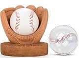 Baseball Display Case Baseball Holder: Baseball Stand Holders Balls Display Set Baseball Gifts for Boys, Sons, Men,Team Player Resin Baseball Figurines Baseball Collector Memorabilia Baseball Gifts