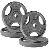 Yes4All 1 Inch Grip Cast Iron Weight Plates for Dumbbells – Standard Weight Plates- 10lb - 4pcs