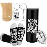 Skylety 5 Pcs Surfing Gifts Christmas Surfer Love Gift Include 20oz Stainless Steel Tumbler Cup Surfer Wax Comb Novelty Socks Keychain Inspirational Surfing Lover supplies