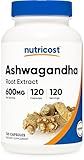 Nutricost Ashwagandha Herbal Supplement 600mg, 120 Capsules - Vegetarian, Non-GMO, Gluten Free, Ashwagandha Root