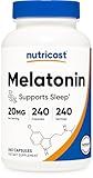 Nutricost Melatonin 20mg, 240 Capsules, Non-GMO & Gluten Free