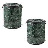 29.5-Gallon Pop up Outdoor Garbage Can Set - Set of 2 Collapsible Trash Cans for Parties, Yard Waste, or Laundry - Camping Accessories by Wakeman