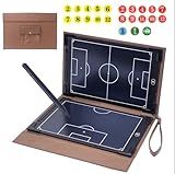 Soccer Coaching Board 16 Inch LCD Digital Tactical Board, Full & Half Field Double Board Set,Magnetic Soccer Training Equipment with Premium Leather Protective Case for Coaches and Teams