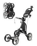 Caddytek Explorer V8 Golf Push Cart - Superlite 4 Wheel Aluminum Foldable Cart with Adjustable Front Wheel Width, Foot Brake, Cooler Basket, Umbrella Holder, Drink Holder, Scorecard Console