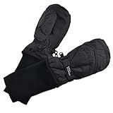 SnowStoppers Kids Waterproof Long Cuff Winter Mittens (Small (1-3 Years), Black)