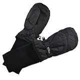 SnowStoppers Kids Waterproof Long Cuff Winter Mittens (Small (1-3 Years), Black)