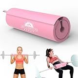 Lights Mountain 2-in-1 Thick Foam Barbell Pad - Non-Slip for Hip Thrust, Squat, Neck & Shoulder Pain Relief, Fits Standard/Olympic Bars, Pink (for Women)