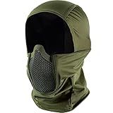 ONETIGRIS Balaclava Mesh Mask, Ninja Tactical Mask with Full Face Protection for Outdoor (Olive)