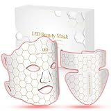 Yahi LED Face Mask Light Therapy, Red Light Therapy for Face, 175 High-Density Light Beads, 7-1 Colors LED Facial Skin Care Mask, White