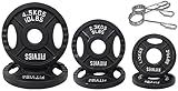 Fitvids Olympic 2-Inch Cast Iron Plate Weight Plate for Strength Training and Weightlifting, Two Hole Style, 35LB Set
