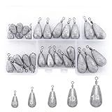 Fishing Weights Sinkers Kit 25pcs Bass Casting Weights Drop Shot Weights with Swivel for Freshwater Saltwater Catfish Weights