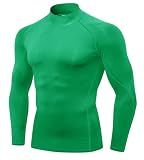 Mens Mock Turtleneck Compression Long Sleeve Shirts Workout Base Layer Tops