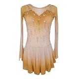 LIUHUO Elegant Yellow Figure Skating Dress Girls Women