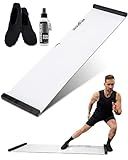 UltraSlide 6 Ft Slide Board for Exercise with Booties & Polish - Solid One-Piece Slide and Balance Board for Cardio & Home Workouts, Sports Core Exercise Equipment, Sliders for Working Out, Hockey Training, Cardio Equipment, Fitness SlideBoard with Non-Slip Grip Pads. Made In USA.