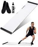 UltraSlide 6 Ft Slide Board for Exercise with Booties & Polish - Solid One-Piece Slide and Balance Board for Cardio & Home Workouts, Sports Core Exercise Equipment, Sliders for Working Out, Hockey Training, Cardio Equipment, Fitness SlideBoard with Non-Slip Grip Pads. Made In USA.