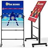 Paddyn Pickleball Practice Board,Dual-Sided Rebounder Dink Board with Stand,Height-Adjustable Portable Pickleball Solo Training Tool,Volley & Baseline Pickleball Wall Indoor/Outdoor Use