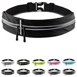 Fitgriff® Running Belt for Men & Women - Secure Jogging Pouch for Phone, Keys & Essentials - For All Cell Phones (Black, 24.5" - 35.5" Waist Size)
