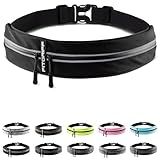 Fitgriff® Running Belt for Men & Women - Secure Jogging Pouch for Phone, Keys & Essentials - For All Cell Phones (Black, 24.5" - 35.5" Waist Size)