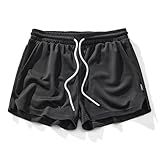 AIMPACT Mens Mesh Running Shorts 3 Inch Quick Dry Gym Athletic Workout Shorts for Men with Pockets(Black M)