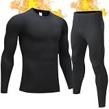 TEEPIRE Mens Thermal Underwear Set with Lightweight Ultra Soft Fleece Lined,Long John Set, Skiing Base Layer