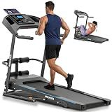Treadmill with Incline & Sit Up Bench, Smart Treadmills for Home with Body Fat Measurement & Heart Rate Sensor,3.5HP Foldable Heavy Duty Treadmill 350 LB Capacity ANCHEER Walking Pad