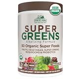 Country Farms Organic Super Greens Powder, Daily Greens Drink Mix with 50 Organic Superfoods, Fruits, Vegetables, Fiber, Mushrooms & Probiotics for Gut Health, Digestion & Energy, Chocolate Flavor