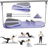 Upgraded Pilates Reformer Machine - 6-in-1 Fitness Board & Pilates Equipment Set with Ab Workout Equipment, Multifunctional Push-Up Board, Resistance Bands, Balance Board & Timer for Full Body Workout
