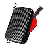 GEUGECY Table Tennis Racket Case - Waterproof Hard Case, Portable Paddle Storage Bag for 2 Rackets and 3 Balls