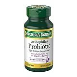 Nature's Bounty Lactobacillus Acidophilus Probiotic Supplement - Daily Probiotic for Women/Men Digestive Health, 100 Million Organisms, Vegetarian, 1 Serving per Day, 120 Tablets
