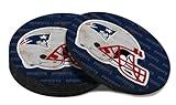 Malogtan Coasters for Drinks，Blue Gray Design Cup Coasters Set of 4 for Tabletop,Coffee Table，Drinking Coaster for Sport Football Fans，Non-Slip Rubber Base - 4 Inches