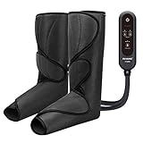 FIT KING Leg Air Massager for Circulation and Relaxation Foot and Calf Massage to Relieve Pain, Swelling, Edema with Handheld Controller 3 Intensities 2 Modes (with 2 Extensions) - FSA HSA Eligible