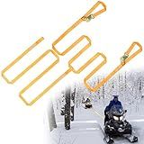 Extra Long Snowmobile Tow Straps, 4400lb Break Strength, 19ft Heavy Duty ATV Towing Rope with Hooks for Seld Snowboards Emergency Safety Tool, Snowmobiles Trailer Accessories Kit, Snowmobile Gear