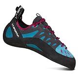 La Sportiva Womens Tarantulace Rock Climbing Shoe, Topaz/Red Plum, 6.5 | EU 37.5 Equivalent Size, Introductory Indoor/Outdoor Shoe, Premium Comfort, Higher Volume, Easy On/Off, Lace-Up Closure