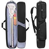 DSLEAF Lacrosse Stick Bag Holds Up to 2 Sticks, Padded Lacrosse Equipment Bag with Separate Shoe Pocket, Lax Stick Bag for Men and Women