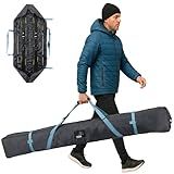 Tough Outfitters Ski Bag for Men and Women - Ski Bag for 1 Pair of Skis and Poles with Zipper, 2 Straps with Buckles and Carrying Handle - 2 Sizes