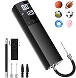 Electric Ball Pump,Smart Air Pump Portable Fast Ball Inflation with Accurate Pressure Gauge and Digital LCD Display for Basketball Football Soccer Volleyball Swimming Ring Balloon(2 Pin and 1 Spout)