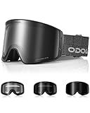 Odoland Photochromic Ski Goggles for Men Women Adult, Snow Snowboard Goggles with Pattern Strap for All Day Skiing Sports