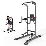 Power Tower Adjustable Height Pull Up & Dip Station Multi-Function Home Strength Training Fitness Workout Station for Home Gym (N)