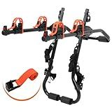 Soarify Sports Deluxe 2-Bike Trunk Mount Rack, Model SY-Trunk-BR, Black + Orange up to 70lbs Load (Trunk Bike Rack)