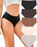 UNDER THE SEA Seamless Underwear for Women Plus Size Mid Rise Lingerie Brief Sexy No Show Panties Womens Cheeky 5 Pack XS-3XL