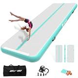 AKSPORT Inflatable Gymnatsics Mat Tumble Track 10ft 13ft 16ft 20ft 23ft Air Tumbling Mat with Air Pump for Home Use/Training/Cheerleading/Yoga